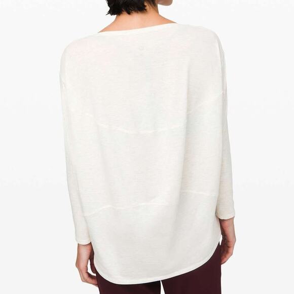 Lululemon Athletica Women's Back In Action Long Sleeve Heathered Dove Grey - Picture 2 of 9